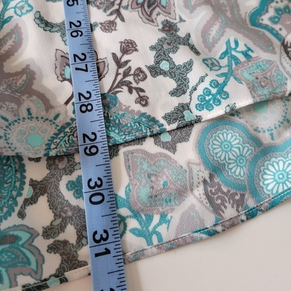 Diane Gilman DG2 Paisley Print Tunic Blouse Plus Size 1X Blue - Picture 10 of 10